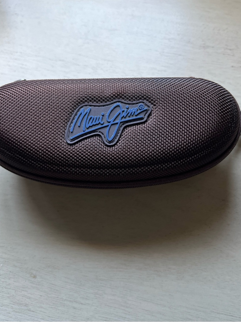 Maui Jim Brown Textured Sunglasses Case with Logo